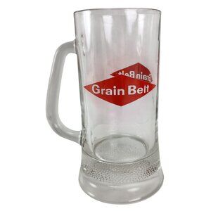 Vintage 1970s Grain Belt Heavy Glass Beer Mug 14oz.